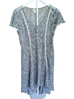 Denim & Supply Ralph Lauren Dress Blue Floral V-Neck High-Low Midi 6 Boho-chic